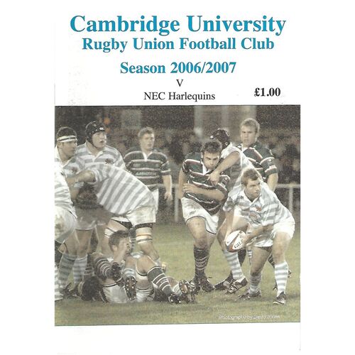 2006/07 Cambridge University v NEC Harlequins (06/11/2006) Rugby Union Programme