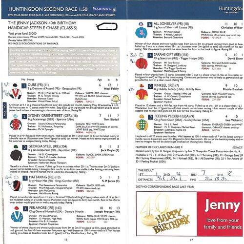 2008 Huntingdon Countryside Day Race Meeting (02/11/2008) Horse Racing Racecard