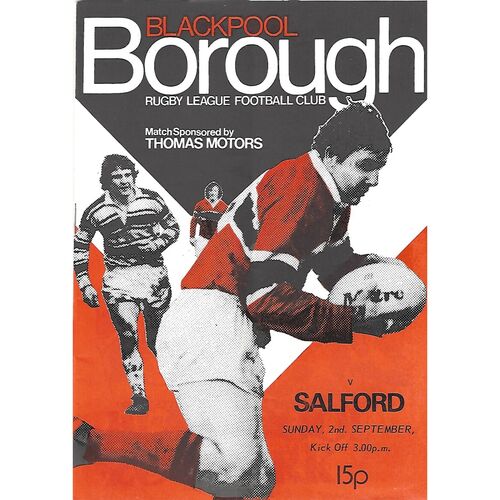 Blackpool Borough Home Rugby League Programmes Bob's Sporting