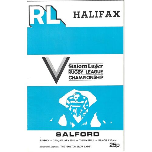 Halifax Home Rugby League Programmes Bob's Sporting Memorabilia Buy