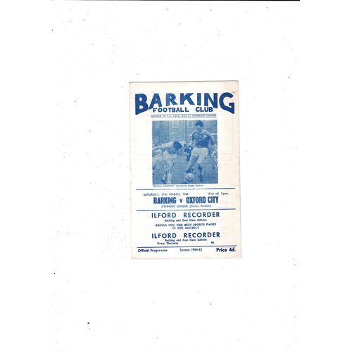 Barking Home Football Programmes