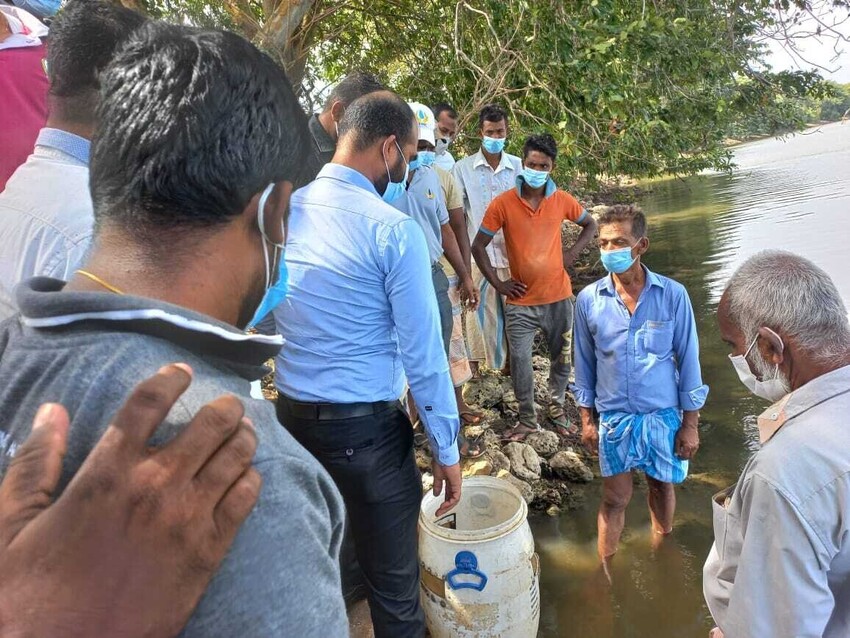 கிராம மக்களின் வாழ்வாதாரத்துக்காக பெரியமடு குளத்தில் 4 இலட்சம் இறால் குஞ்சுகள்