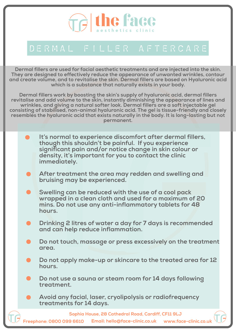 Dermal Filler Aftercare The Face Aesthetics Clinic Botox Cardiff