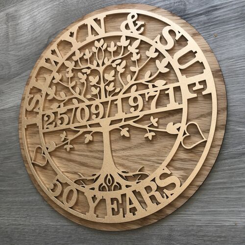 Customised Tree Of Life Wedding Anniversary Gift | Tree Of Life Monogram | Special Anniversary Gift