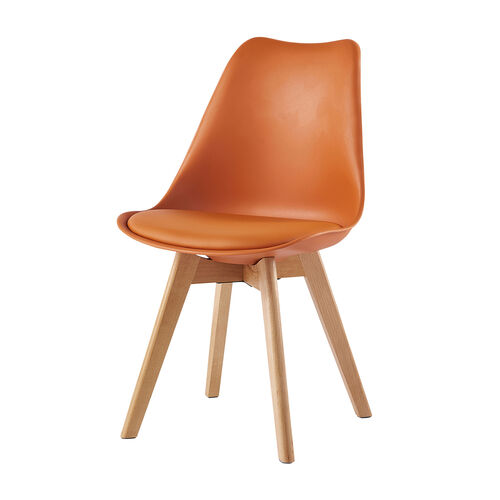 Eva Deluxe Dining Chairs Deluxe Wooden legs set of 2(Orange)