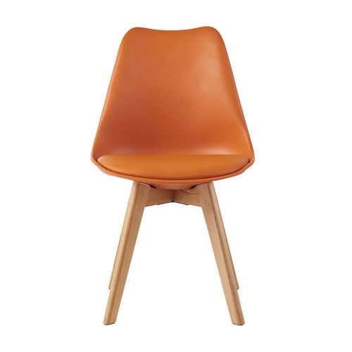 Eva Deluxe Dining Chairs Deluxe Wooden legs set of 2(Orange)