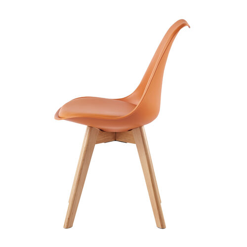 Eva Deluxe Dining Chairs Deluxe Wooden legs set of 2(Orange)