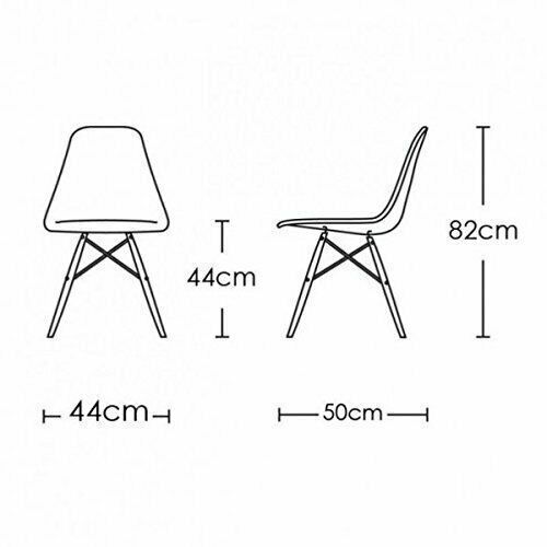 Set of 2 Lia Dining Chairs With Wooden Legs Eiffel Retro Lounge (Grey)