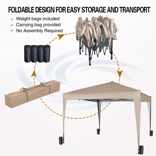 3m x 3m Gazebo Resistant Outdoor Garden Marquee Canopy NS (Begie)