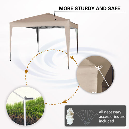 3m x 3m Gazebo Resistant Outdoor Garden Marquee Canopy NS (Begie)