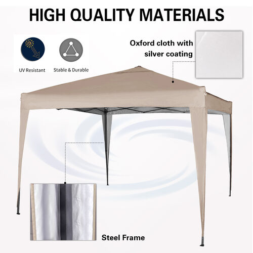 3m x 3m Gazebo Resistant Outdoor Garden Marquee Canopy NS (Begie)