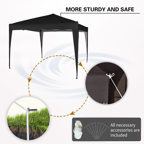 3m x 3m Gazebo Resistant Outdoor Garden Marquee Canopy NS (Black)