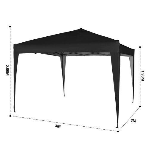 3m x 3m Gazebo Resistant Outdoor Garden Marquee Canopy NS (Black)