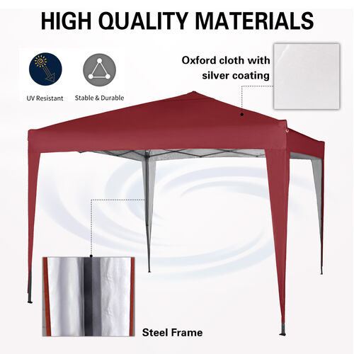 3m x 3m Gazebo Resistant Outdoor Garden Marquee Canopy NS (Red)