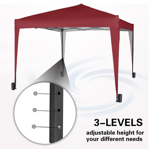 3m x 3m Gazebo Resistant Outdoor Garden Marquee Canopy NS (Red)