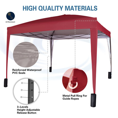 3m x 3m Gazebo Resistant Outdoor Garden Marquee Canopy Canopy + side's (Red)