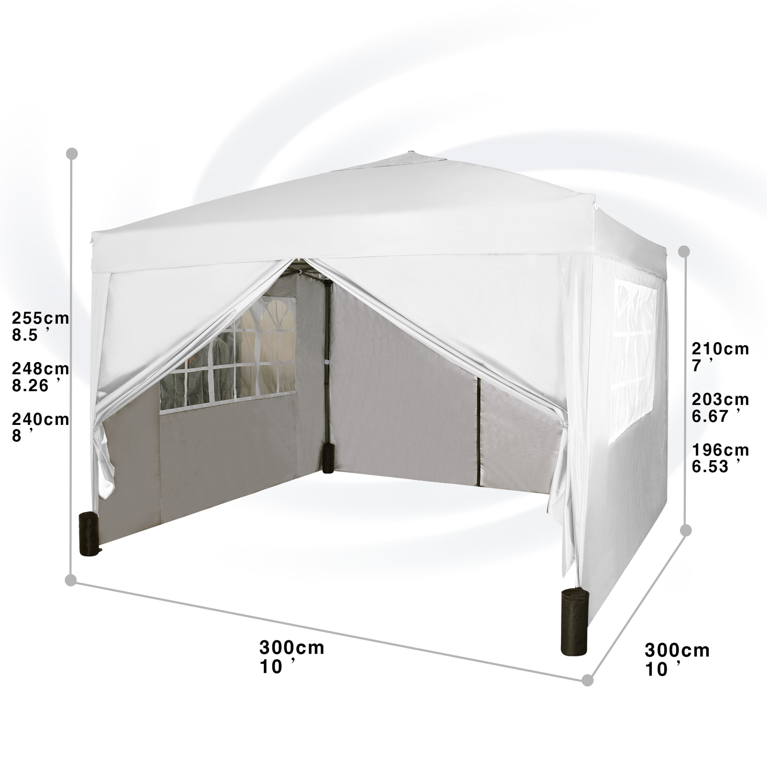 3m x 3m Gazebo Resistant Outdoor Garden Marquee Canopy WS (White) MCC
