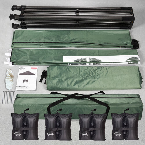 MAXIMUS HEAVY DUTY GAZEBO With Sides (GREEN)