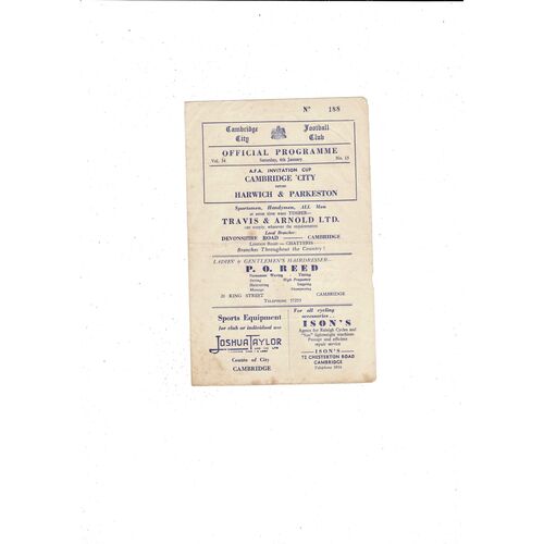 Cambridge City Football Programmes