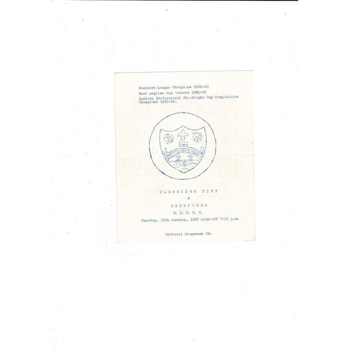 Cambridge City Football Programmes