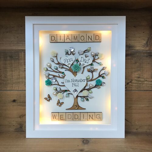 LED “Floral Diamond wedding “ frame