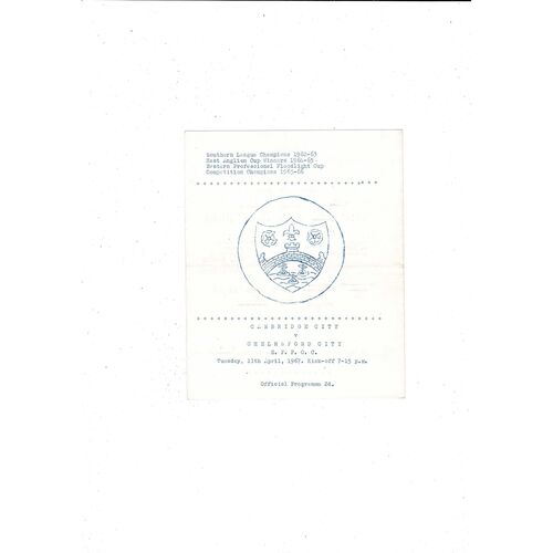 Cambridge City Football Programmes