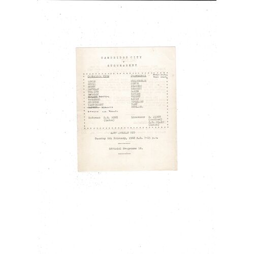 Cambridge City Football Programmes