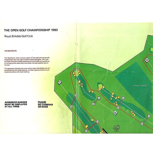 1983 Open Golf Championship (Royal Birkdale, 14-17/07/1983) Official Golf Programme, Order of Play Card (15/07/1983) & Course Map