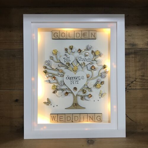 LED “ Floral Golden Wedding “ frame