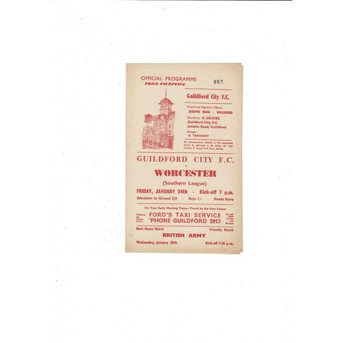 Guildford City Home Football Programme