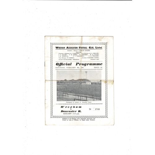 Wrexham Home Football Programmes