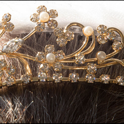 Crystal & Pearl Flower Tiara