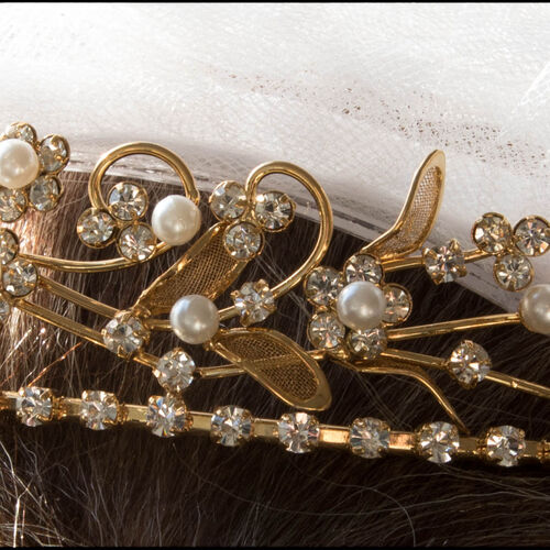 Crystal & Pearl Flower Tiara