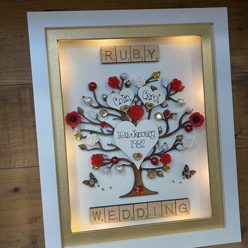 LED “ Floral Ruby wedding “ frame