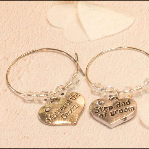 Mother & Stepdad of the Groom Wine Glass Charms