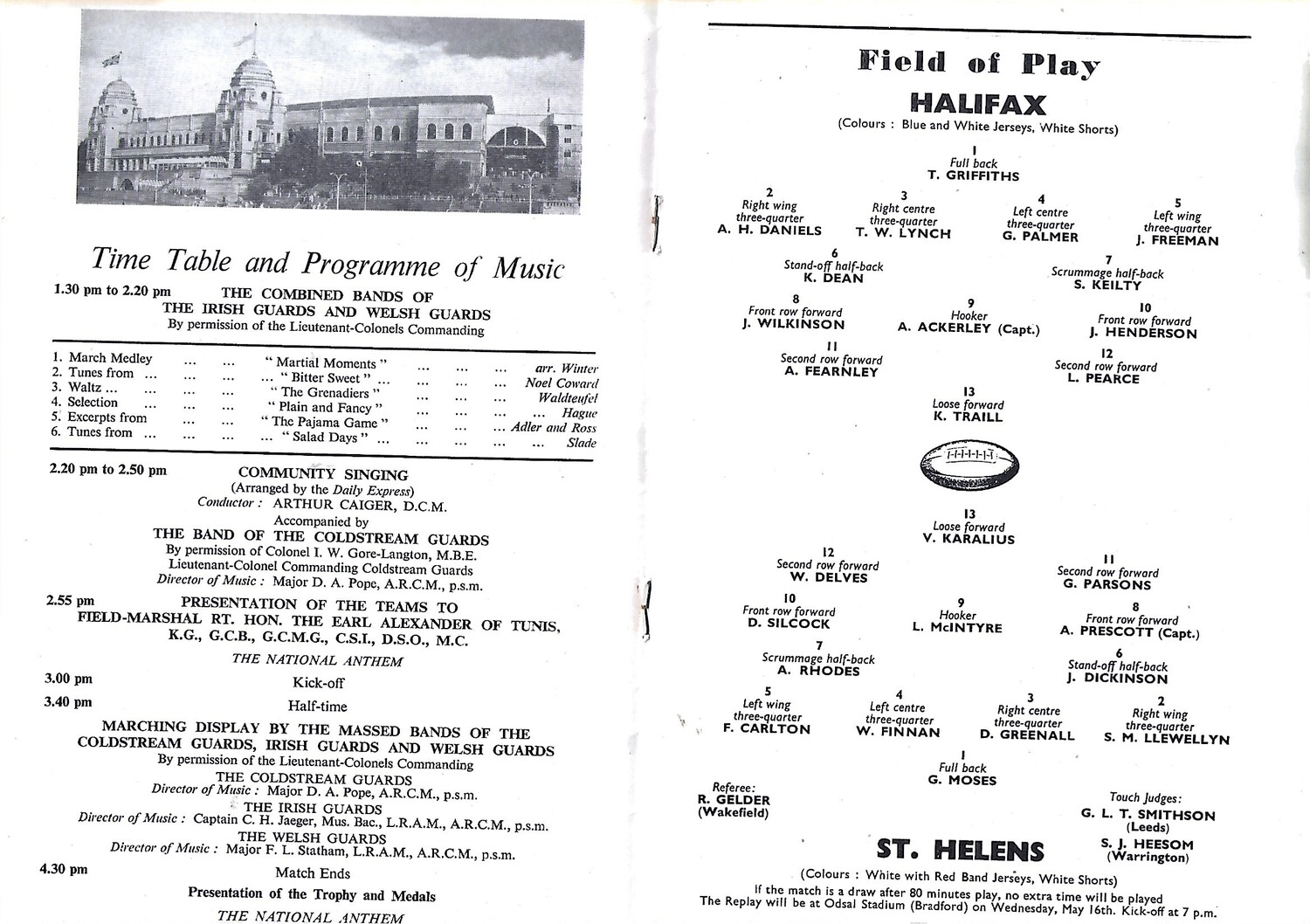 1956 Halifax v St. Helens Rugby League Challenge Cup Final Programme