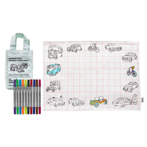 Working Wheels Placemat to Go by eatsleepdoodle