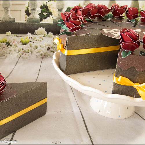 Rose Cake Gift/Favour Boxes