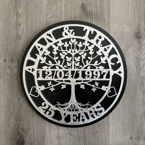Customised Tree Of Life Wedding Anniversary Gift | Tree Of Life Monogram | Special Anniversary Gift