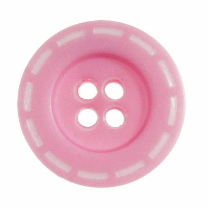 Stitched Design Buttons 18mm - Pink