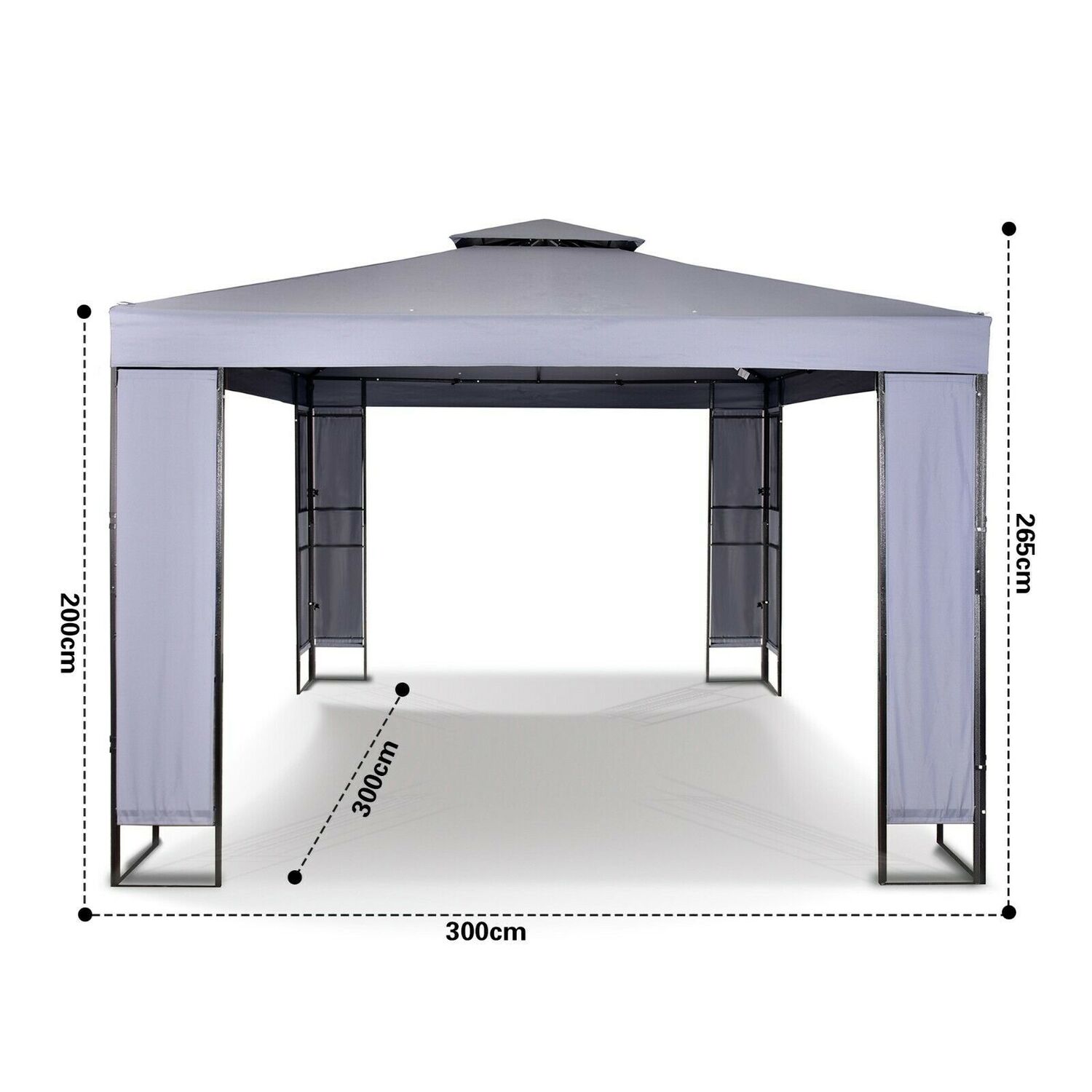 MAXIMUS® Garden Heavy Duty Gazebo 3m x 3m GAZEBO Pavilion Shelter