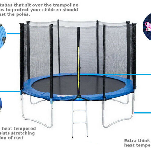 Trampoline 6FT with Enclosure Spring Cover & Ladder