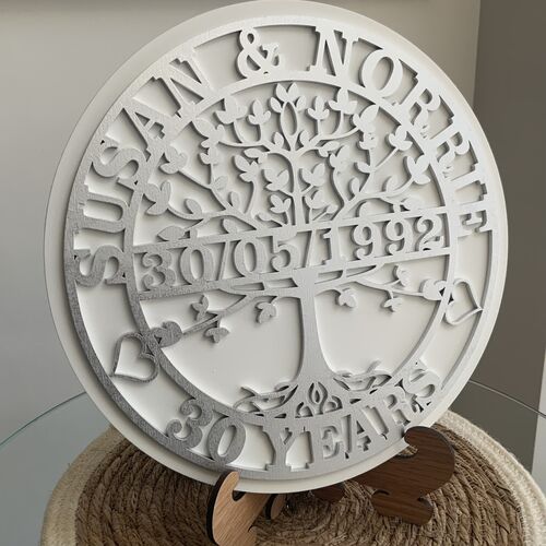 Customised Tree Of Life Wedding Anniversary Gift | Tree Of Life Monogram | Special Anniversary Gift