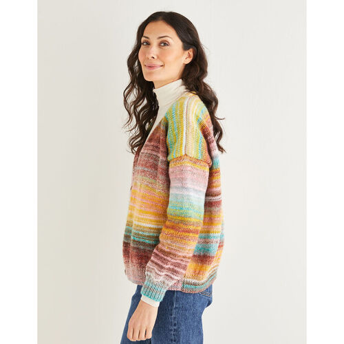 V Neck Cardigan in Jewelspun 10145