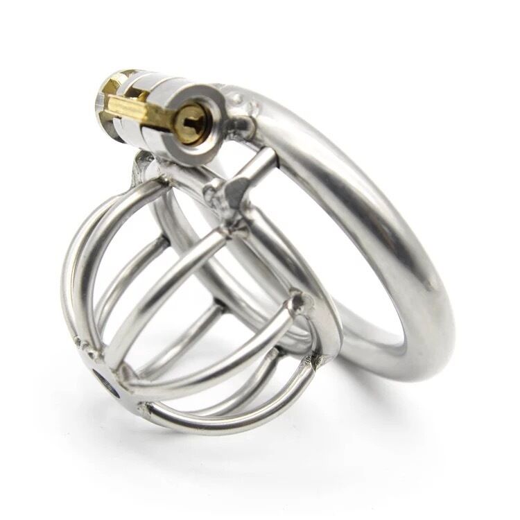 Nessus Play shortened cock cage with catheter tube small design spiked anti off ring