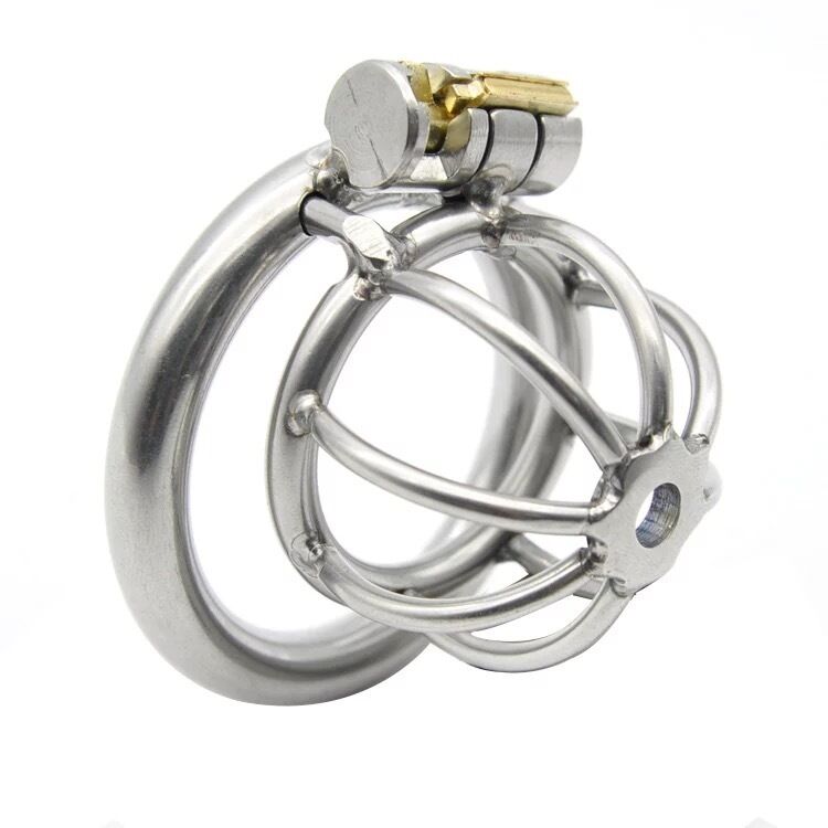 Nessus Play shortened cock cage with catheter tube small design spiked anti off ring