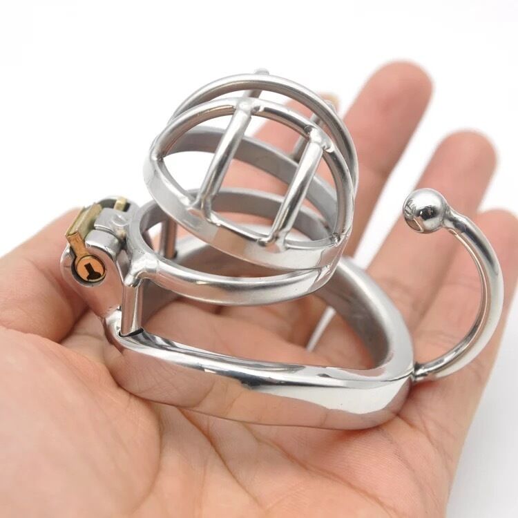 Nessus Play short breathable steel design chastity cage with arc hook
