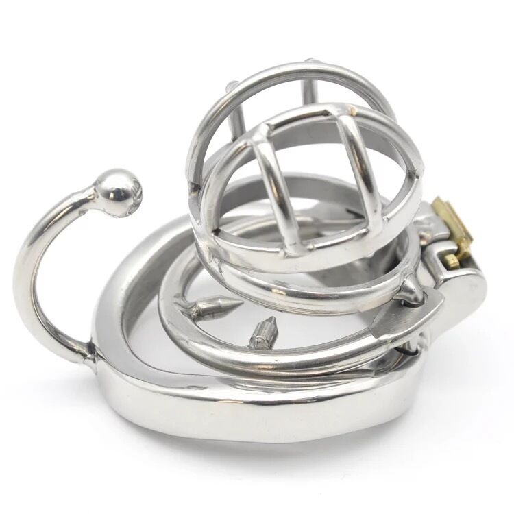 Nessus Play short breathable steel design chastity cage with arc hook