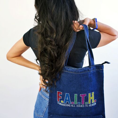Custom made denim bag - FAITH