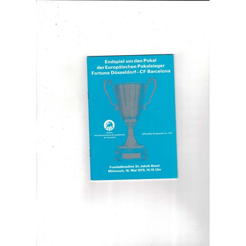 European Cup Winners Cup Final Football Programmes